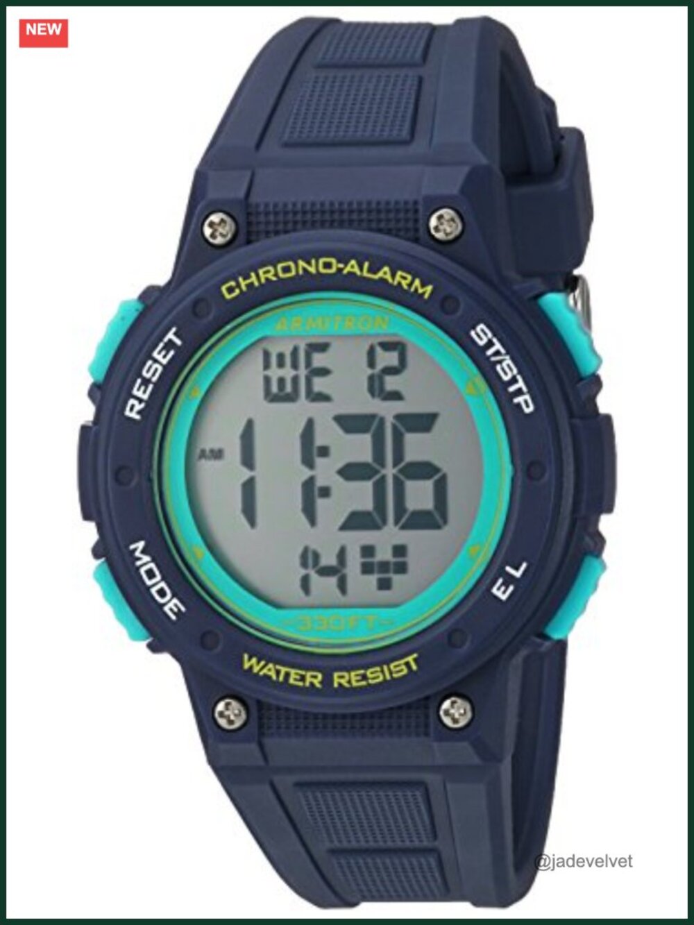 Digital Chronograph Resin Strap Watch with Alarm and Backlight